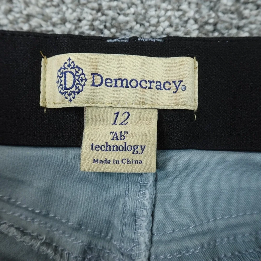 Democracy Pants Womens 12 Blue Ab Technology Skinny Stretch Chino Slim Fit